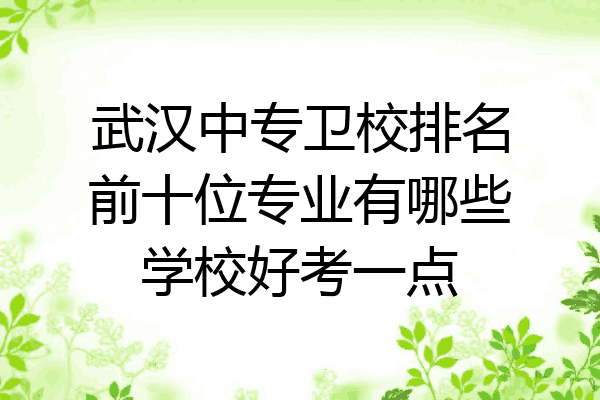 武汉中专卫校排名前十位专业有哪些学校好考一点