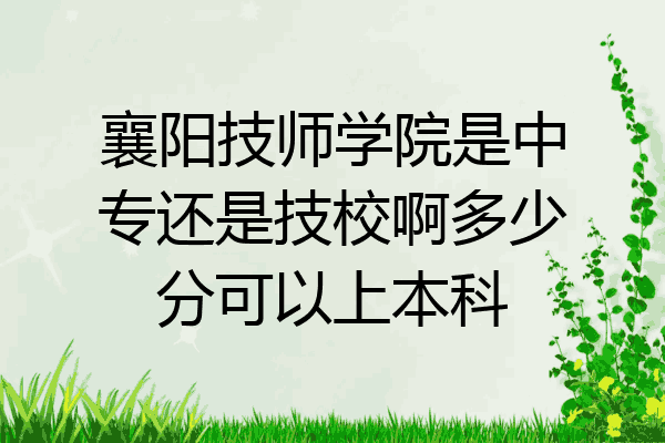 襄阳技师学院是中专还是技校啊多少分可以上本科