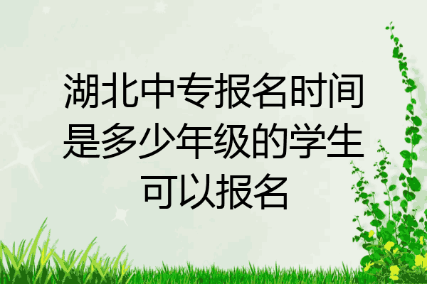湖北中专报名时间是多少年级的学生可以报名