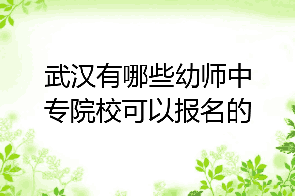 武汉有哪些幼师中专院校可以报名的