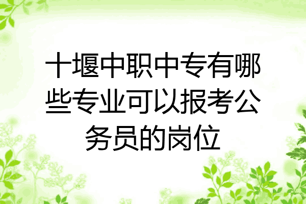 十堰中职中专有哪些专业可以报考公务员的岗位