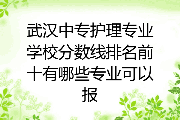 武汉中专护理专业学校分数线排名前十有哪些专业可以报
