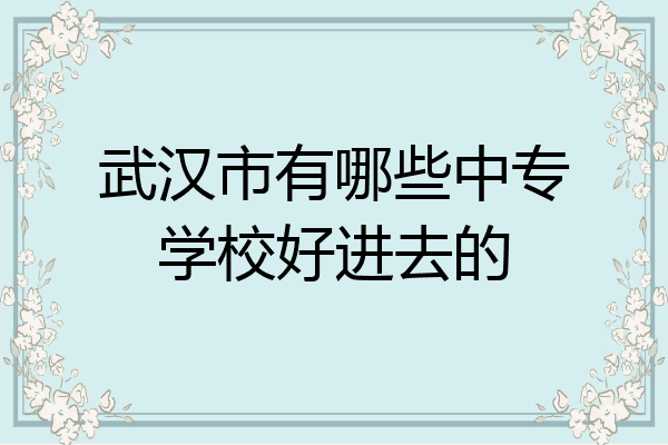 武汉市有哪些中专学校好进去的