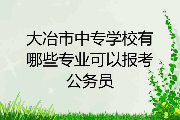 大冶市中专学校有哪些专业可以报考公务员
