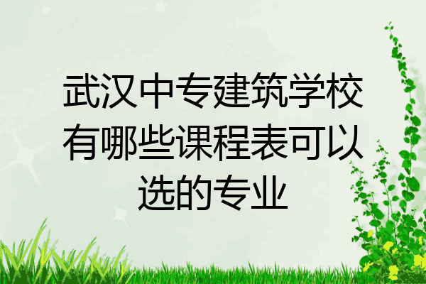 武汉中专建筑学校有哪些课程表可以选的专业