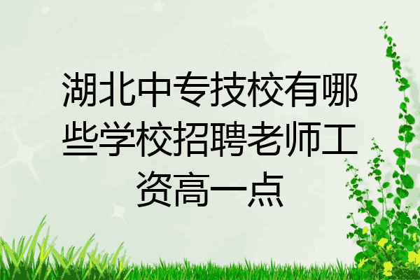 湖北中专技校有哪些学校招聘老师工资高一点