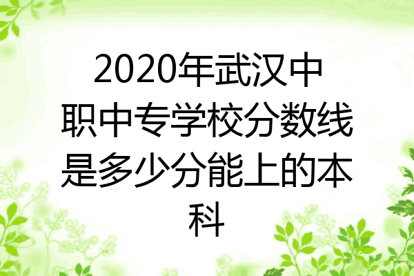 2020年武汉中职中专学校分数线是多少分能上的本科