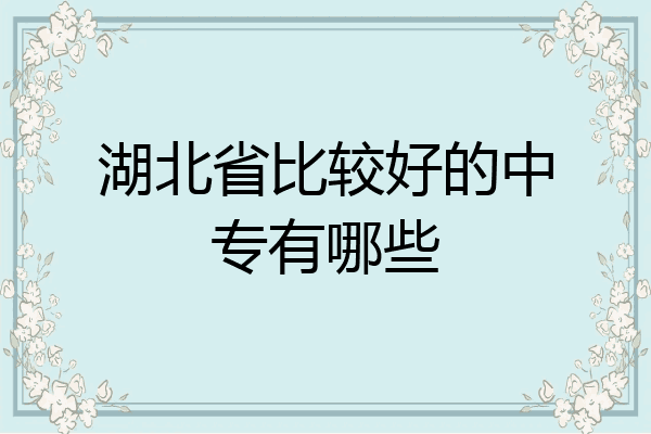 湖北省比较好的中专有哪些