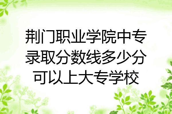 荆门职业学院中专录取分数线多少分可以上大专学校