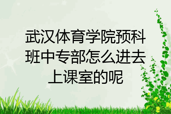 武汉体育学院预科班中专部怎么进去上课室的呢