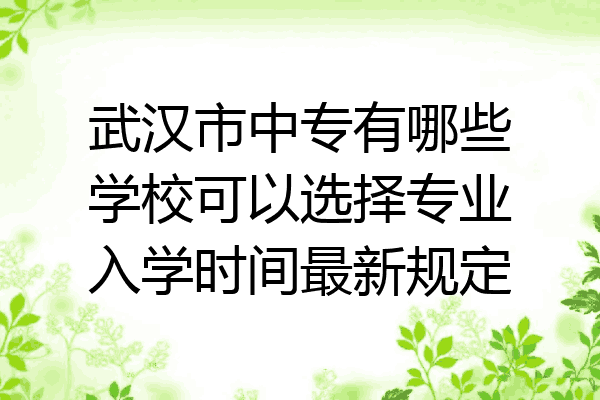 武汉市中专有哪些学校可以选择专业入学时间最新规定
