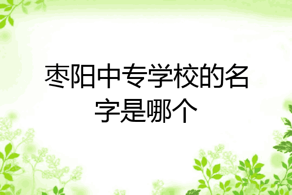枣阳中专学校的名字是哪个