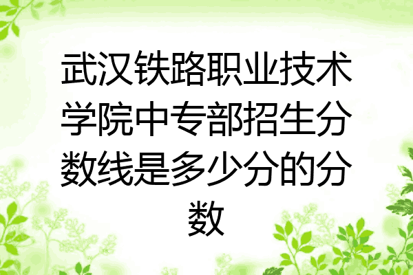 武汉铁路职业技术学院中专部招生分数线是多少分的分数