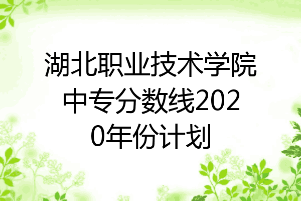 湖北职业技术学院中专分数线2020年份计划