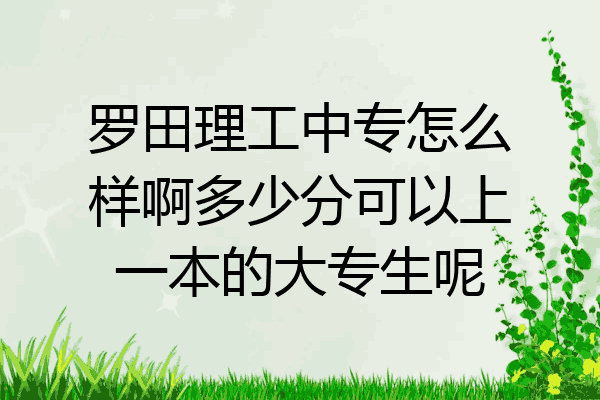 罗田理工中专怎么样啊多少分可以上一本的大专生呢