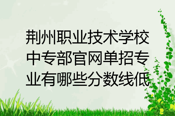 荆州职业技术学校中专部官网单招专业有哪些分数线低