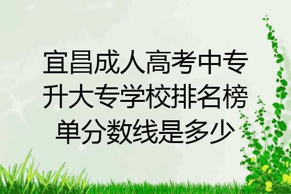 宜昌成人高考中专升大专学校排名榜单分数线是多少
