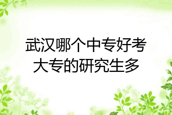 武汉哪个中专好考大专的研究生多