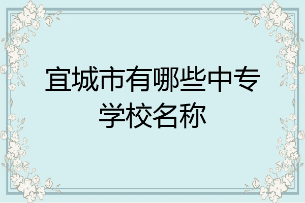 宜城市有哪些中专学校名称