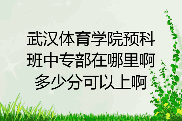 武汉体育学院预科班中专部在哪里啊多少分可以上啊