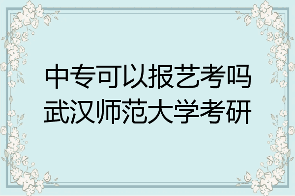 中专可以报艺考吗武汉师范大学考研
