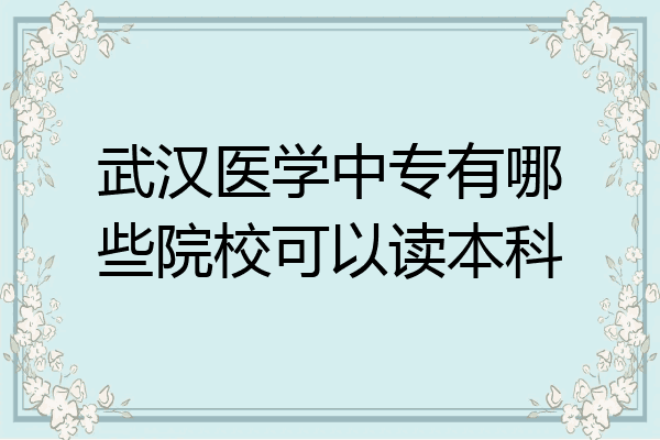 武汉医学中专有哪些院校可以读本科