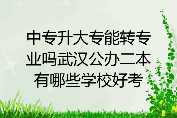 中专升大专能转专业吗武汉公办二本有哪些学校好考