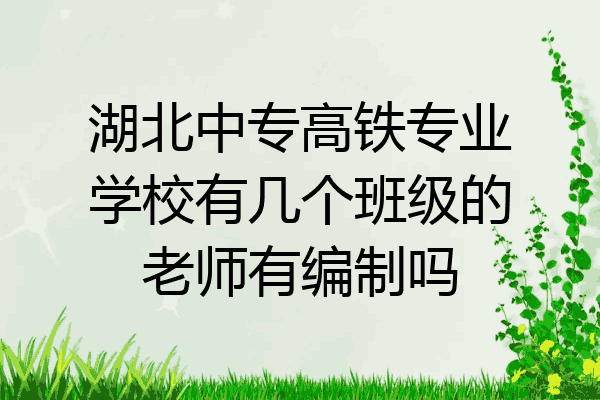 湖北中专高铁专业学校有几个班级的老师有编制吗