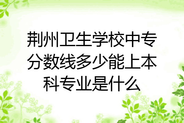 荆州卫生学校中专分数线多少能上本科专业是什么