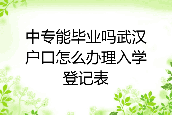 中专能毕业吗武汉户口怎么办理入学登记表