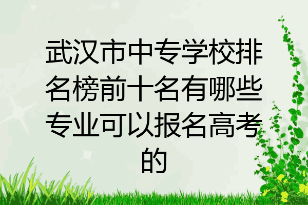 武汉市中专学校排名榜前十名有哪些专业可以报名高考的