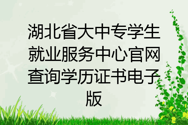 湖北省大中专学生就业服务中心官网查询学历证书电子版