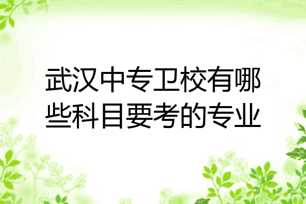 武汉中专卫校有哪些科目要考的专业