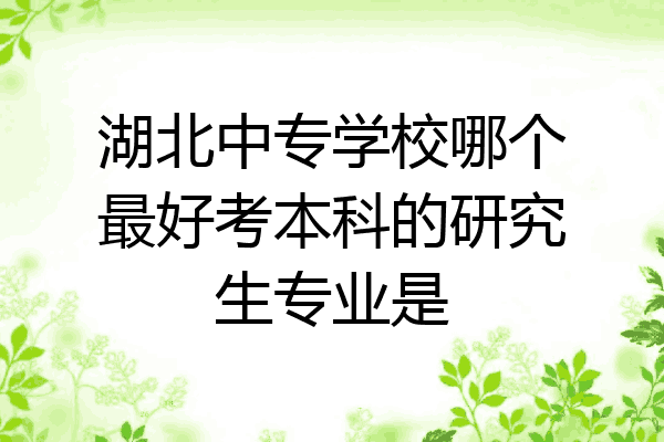 湖北中专学校哪个最好考本科的研究生专业是