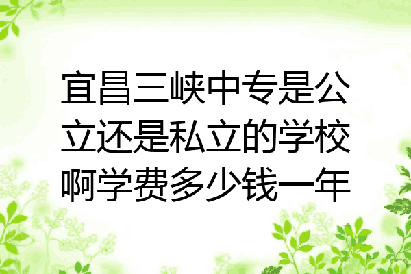 宜昌三峡中专是公立还是私立的学校啊学费多少钱一年