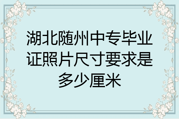 湖北随州中专毕业证照片尺寸要求是多少厘米