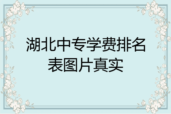 湖北中专学费排名表图片真实