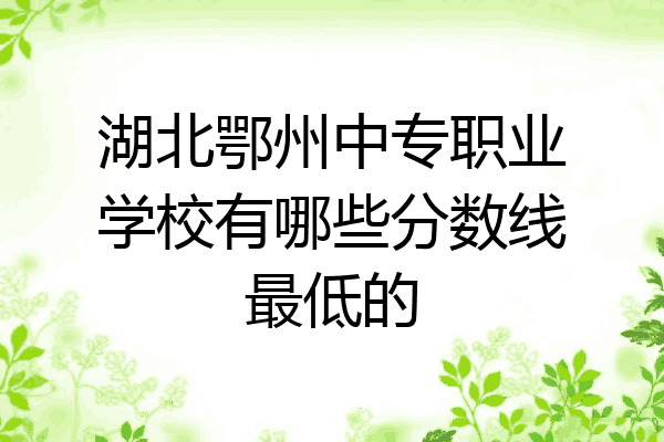 湖北鄂州中专职业学校有哪些分数线最低的