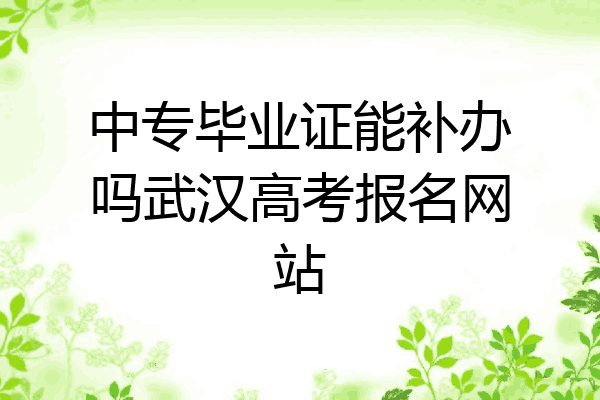 中专毕业证能补办吗武汉高考报名网站
