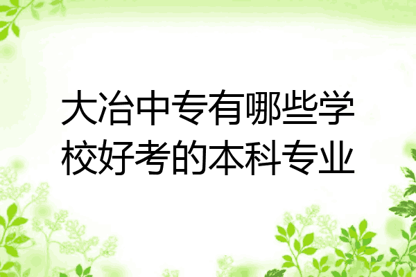 大冶中专有哪些学校好考的本科专业