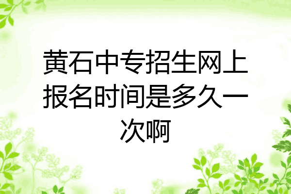 黄石中专招生网上报名时间是多久一次啊