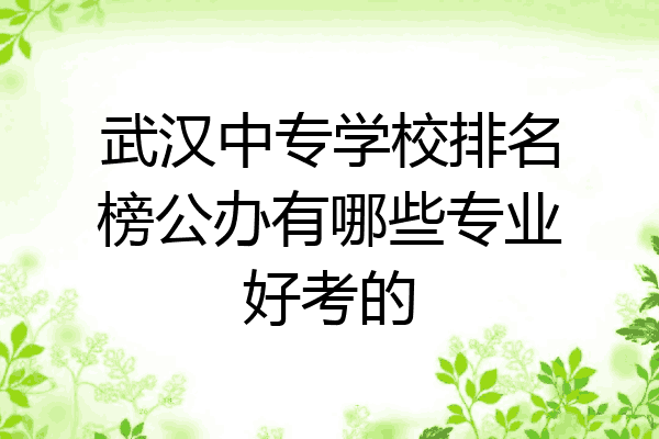 武汉中专学校排名榜公办有哪些专业好考的