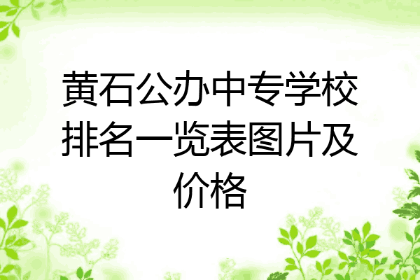 黄石公办中专学校排名一览表图片及价格