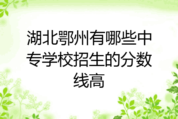 湖北鄂州有哪些中专学校招生的分数线高