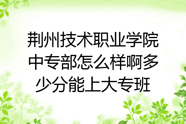 荆州技术职业学院中专部怎么样啊多少分能上大专班