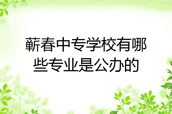 蕲春中专学校有哪些专业是公办的