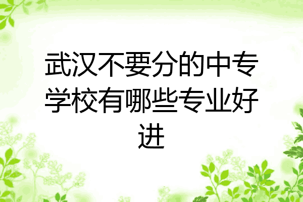 武汉不要分的中专学校有哪些专业好进