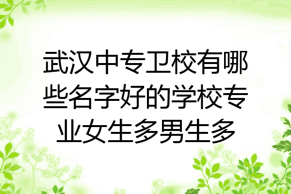 武汉中专卫校有哪些名字好的学校专业女生多男生多