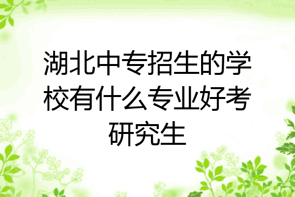 湖北中专招生的学校有什么专业好考研究生