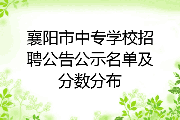 襄阳市中专学校招聘公告公示名单及分数分布